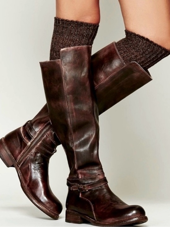 Bed Stu Shoes - Bed Stu Women’s Bristol Distressed Dark Brown   Riding Boots Western Vibe 6.5-7